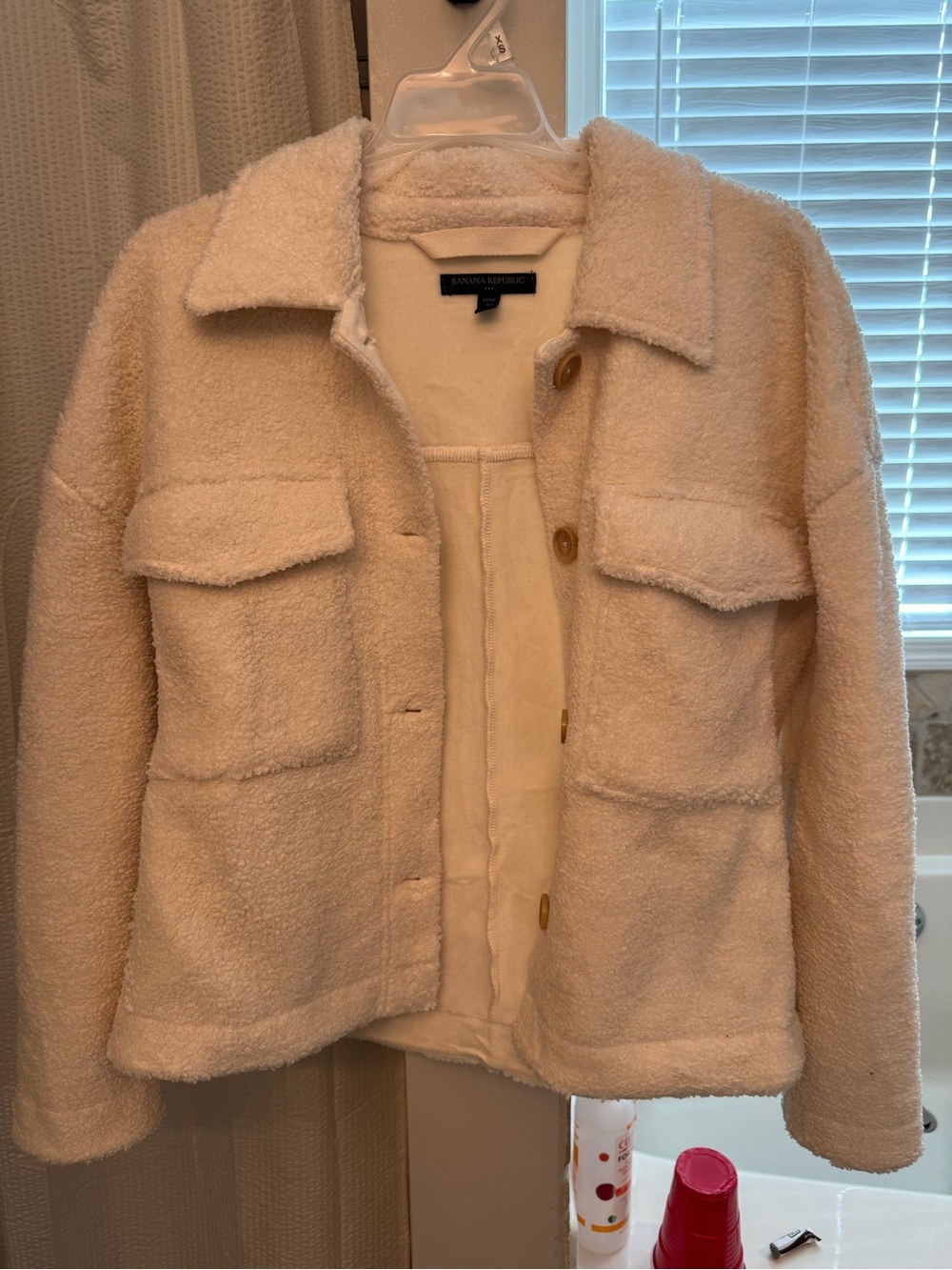 Banana Republic Cream Teddy Sherpa Jacket